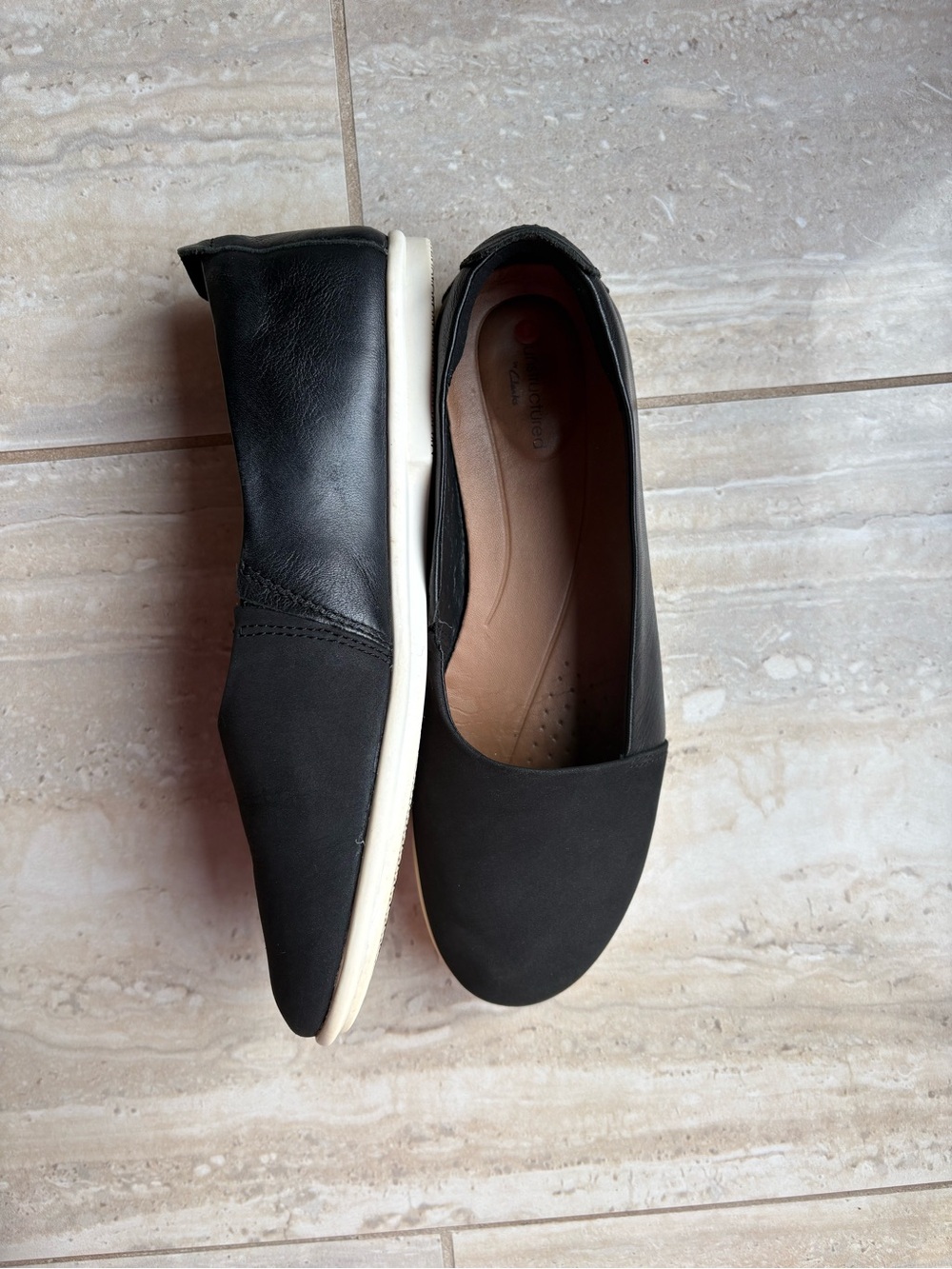 Genuine Leather Clarks Black Ballet Flats